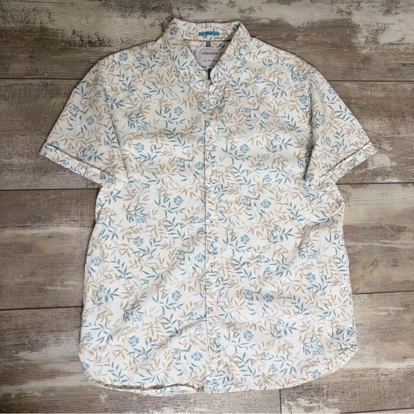 Denim & Flower Cream and Blue Floral Men's Shirt - Picture 6 of 6